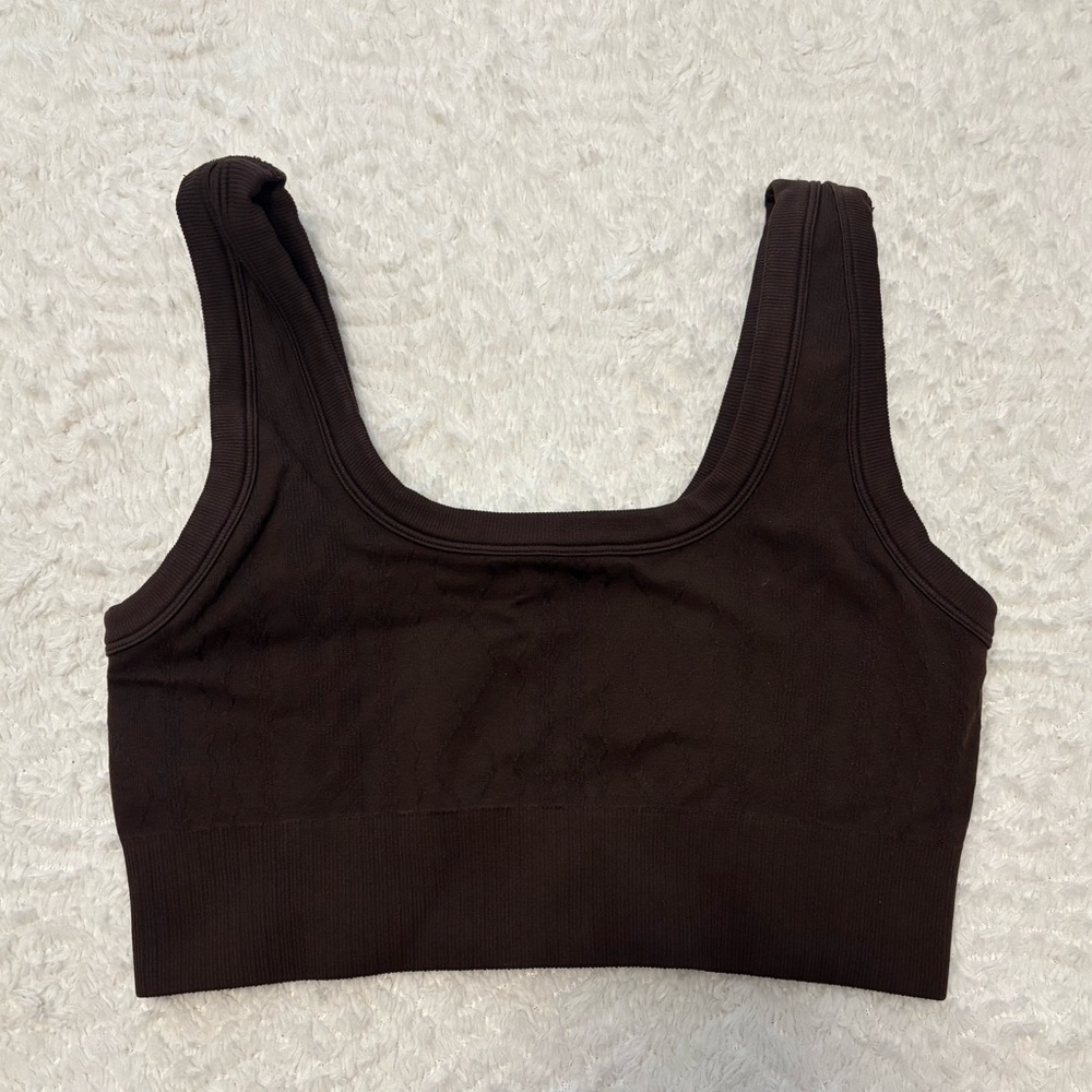 JoyLab Chocolate Ribbed Top